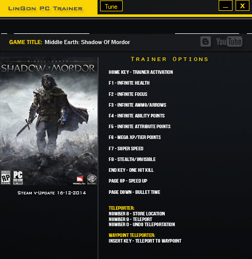 中土世界暗影魔多十四项修改器下载v1.0 绿色版