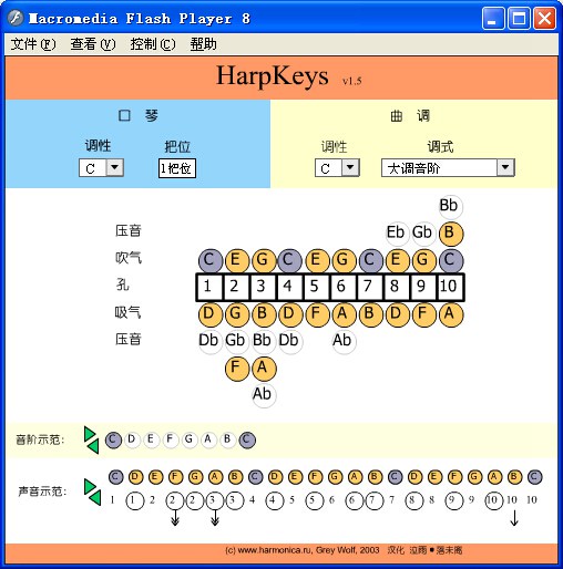 布鲁斯口琴调音软件(HarpKeys)下载v1.5 中文绿色版