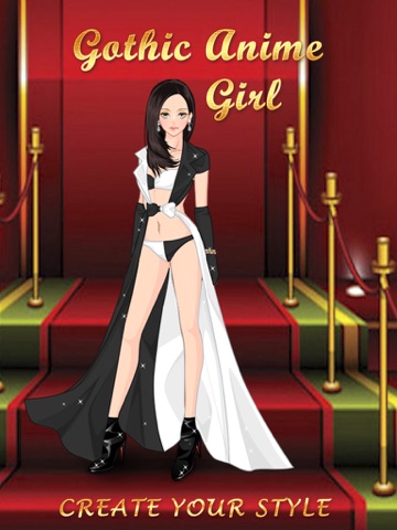 打扮动漫女孩哥特式的时尚服装少女和孩子们的游戏