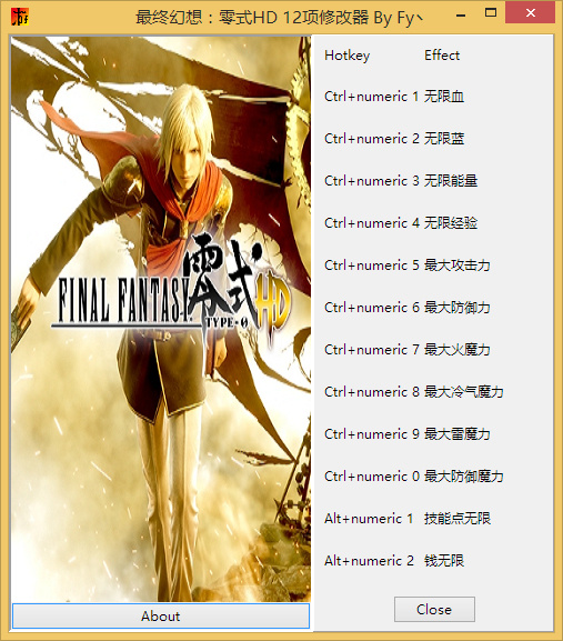 最终幻想零式HD十二项修改器下载v1.0 绿色版