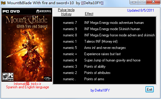 骑马与砍杀火与剑修改器下载+10 绿色版