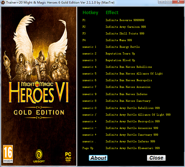 魔法门之英雄无敌6修改器下载v2.1.1.0 绿色版