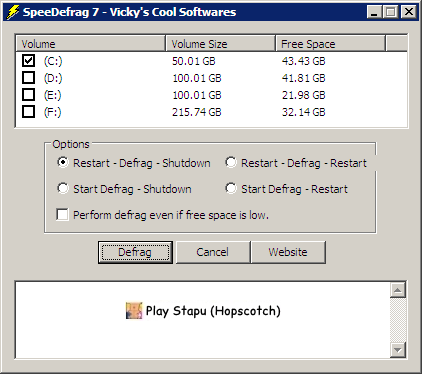 磁盘碎片整理软件(SpeeDefrag)下载英文绿色免费版