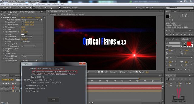 Optical Flares(ae cs6镜头光晕插件)下载v1.3.5 汉化版