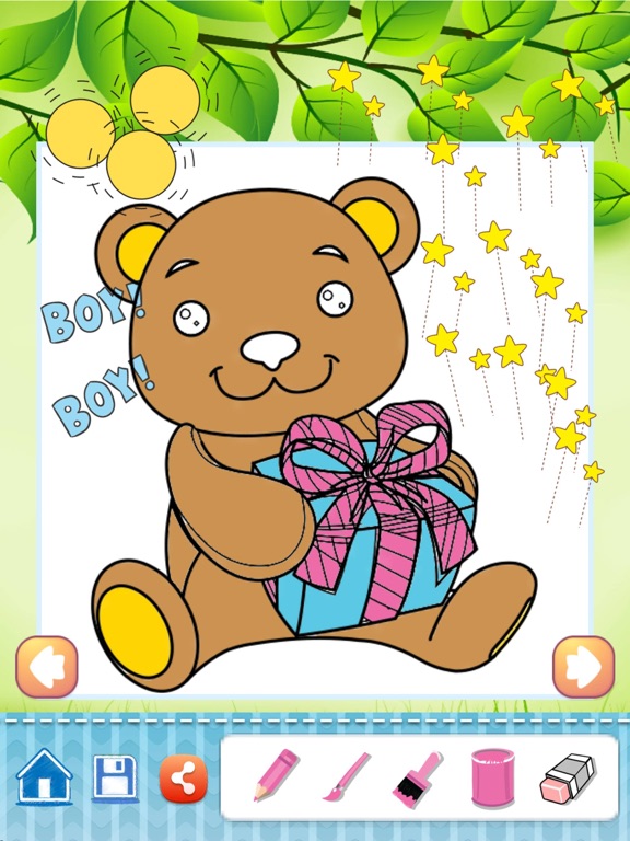 熊动物园绘图着色书 - 孩子们可爱的漫画人物艺术思想页