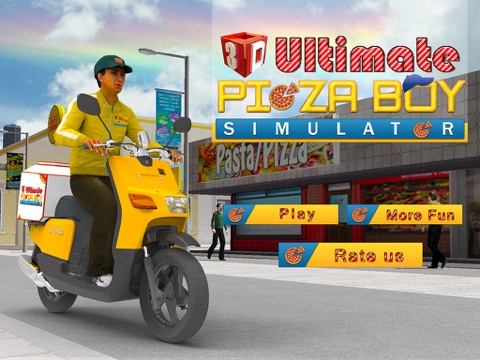 3D终极披萨男孩模拟器 - 疯狂的摩托车骑手和停车场模拟冒险游戏