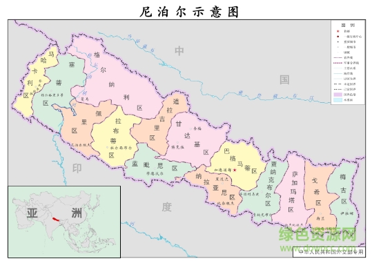 尼泊尔地图高清中文版下载jpg格式