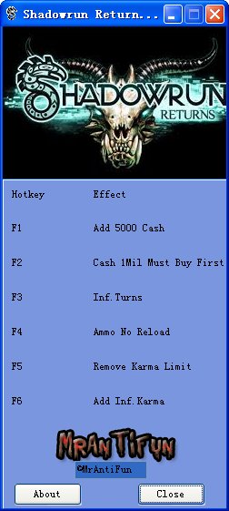 暗影狂奔归来6项修改器下载v1.04 绿色版