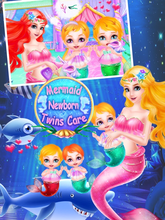 美人鱼新生儿宝贝艾尔莎双胞胎护理－4399游戏，儿童益智游戏