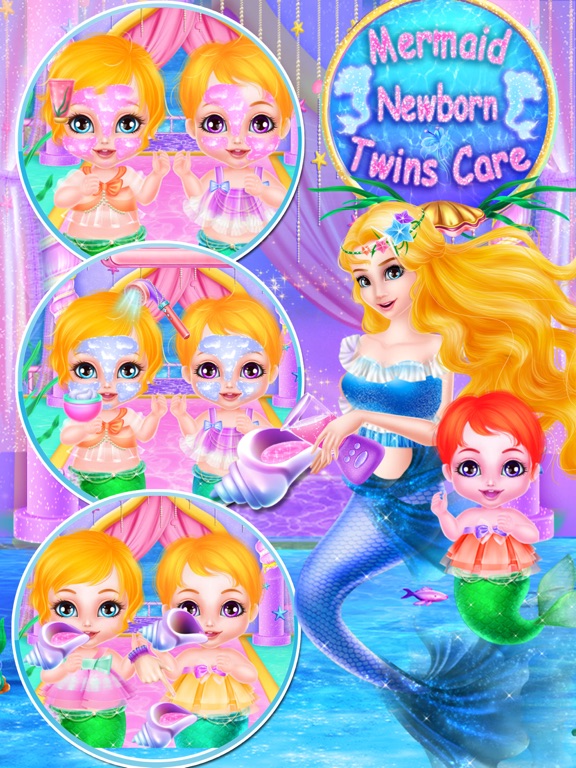 美人鱼新生儿宝贝艾尔莎双胞胎护理－4399游戏，儿童益智游戏