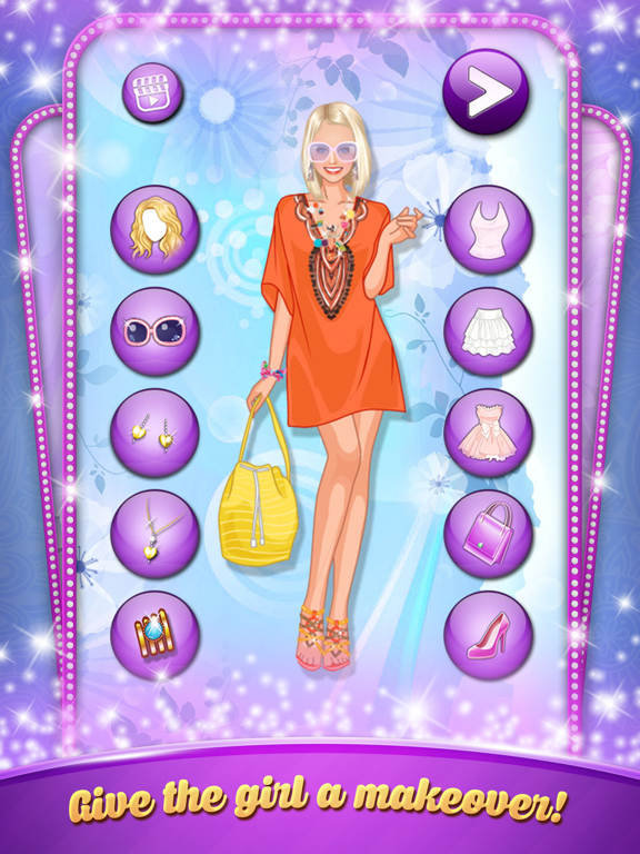 披上了节日-美容美发少女和孩子们游戏的女孩