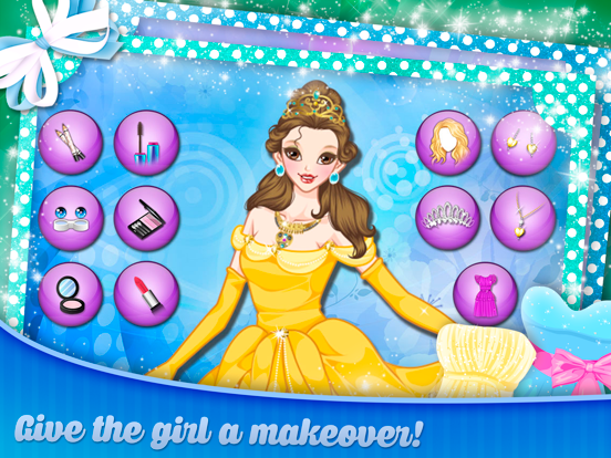 童话故事里的公主化妆沙龙_时尚少女和孩子们的游戏中