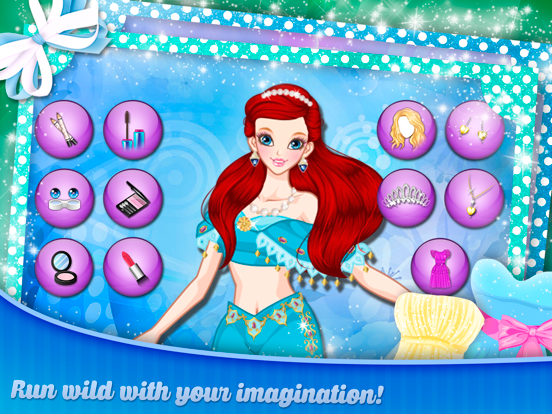 童话故事里的公主化妆沙龙_时尚少女和孩子们的游戏中