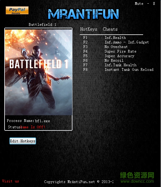 战地1九项修改器下载v1.00 正式版