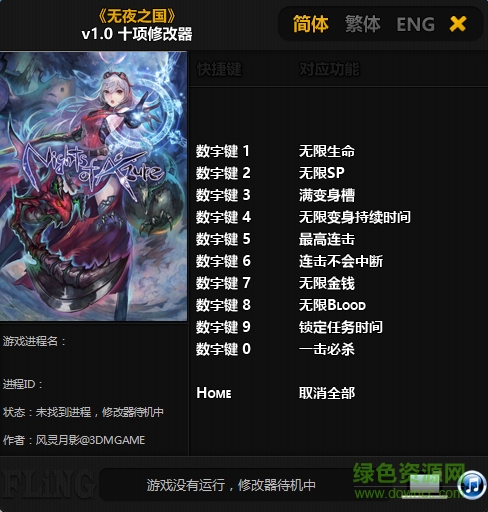 无夜之国十项修改器下载v1.0 最新版