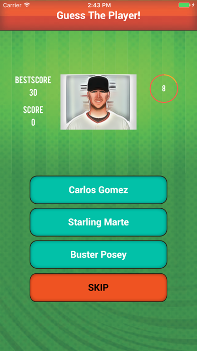 猜猜棒球运动员测验