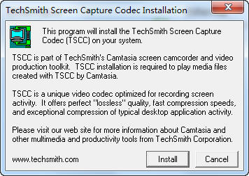 tscc解码器(tscc.exe)下载for win7/xp 32&64位 绿色免费版