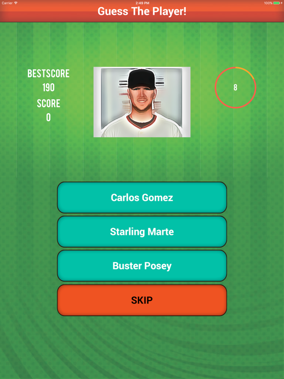 猜猜棒球运动员测验