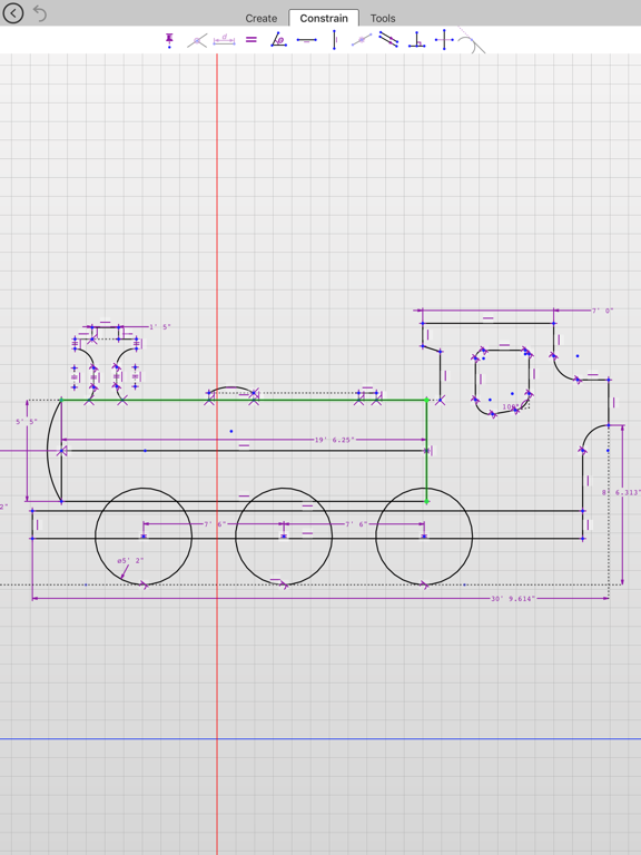 截至平局 - 创建具有约束和尺寸二维图纸