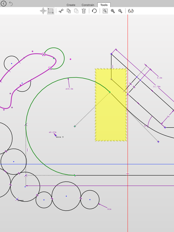 截至平局 - 创建具有约束和尺寸二维图纸