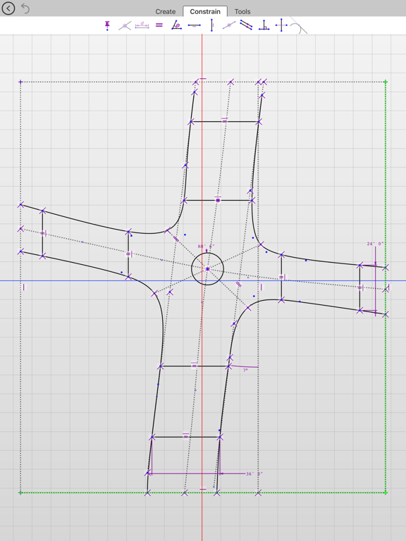 截至平局 - 创建具有约束和尺寸二维图纸