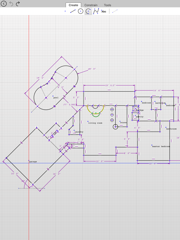 截至平局 - 创建具有约束和尺寸二维图纸