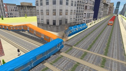 行驶在城市地铁列车辛3D