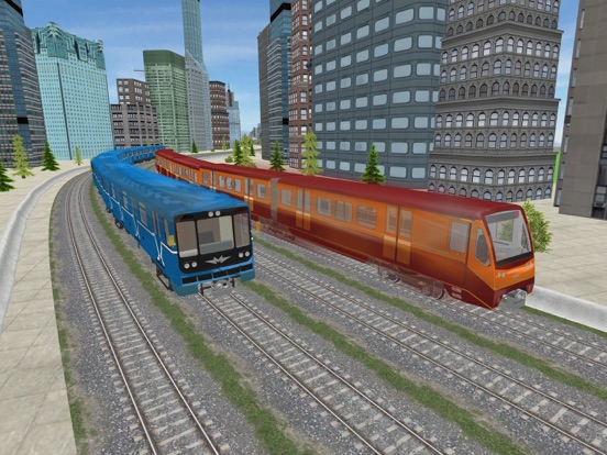 行驶在城市地铁列车辛3D