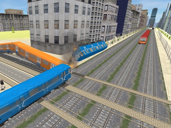行驶在城市地铁列车辛3D