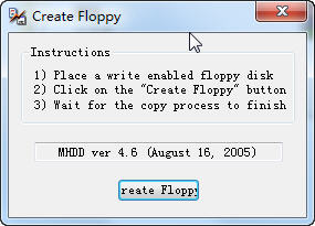 移动硬盘坏道检测工具create floppy下载v1.0 绿色版