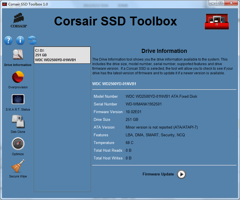 海盗船corsair ssd toolbox固态硬盘工具箱下载v1.2.4.7 官方最新版