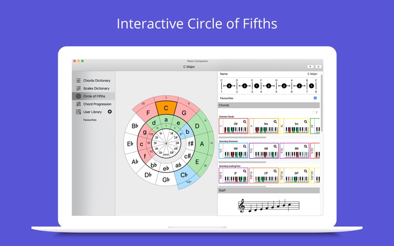 钢琴伴侣音乐和弦和规模