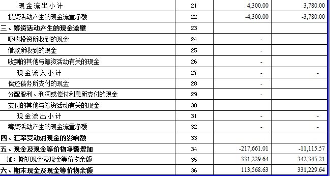 现金流量表自动生成模板下载excel带公式版