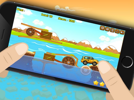 铺路搭桥汽车过河游戏