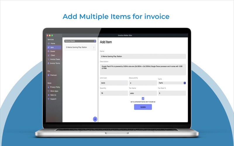 发票制作者并创建收据