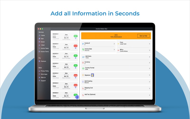发票制作者并创建收据
