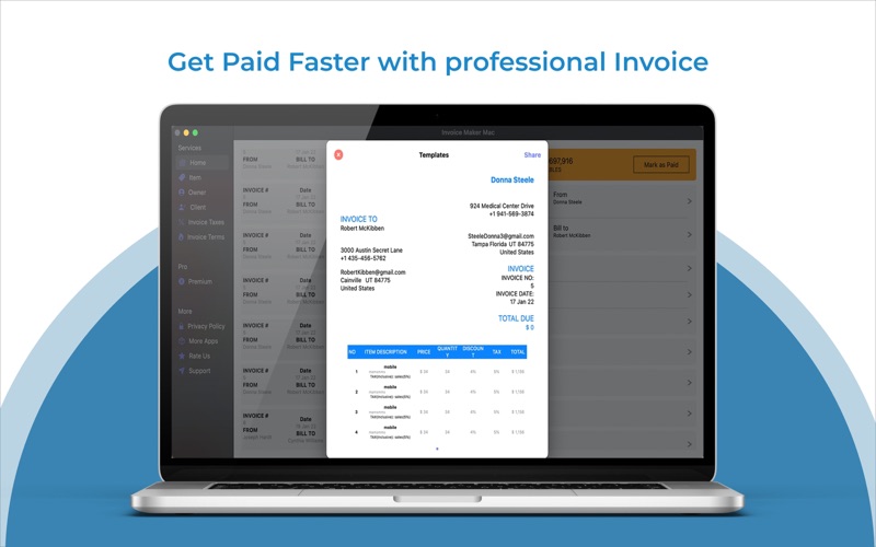 发票制作者并创建收据