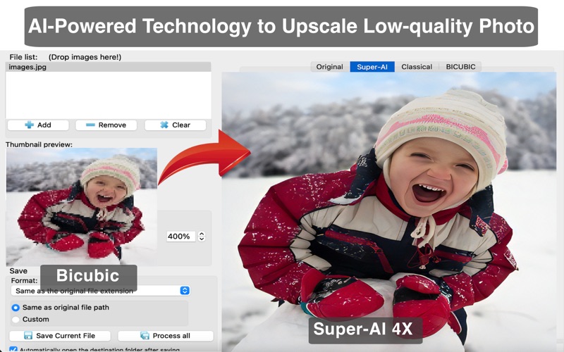 AI无损放大_低像素模糊小照片救星