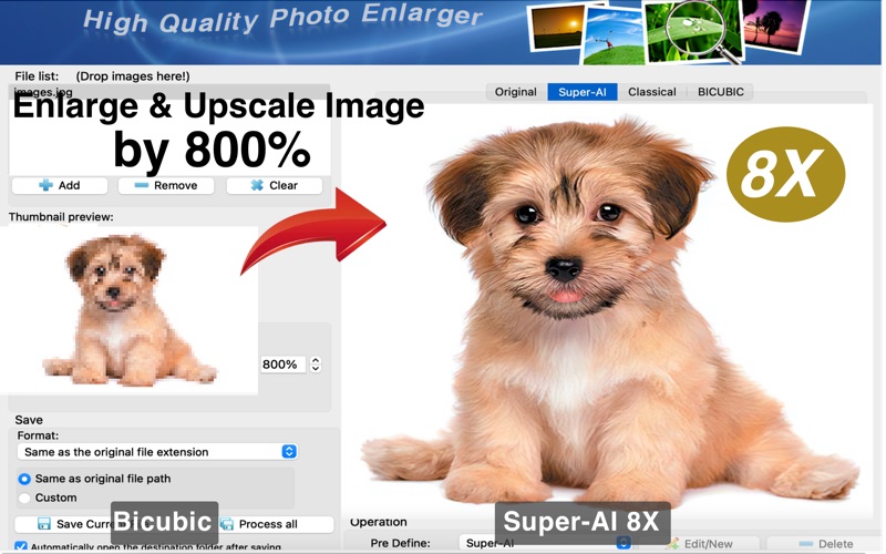 AI无损放大_低像素模糊小照片救星
