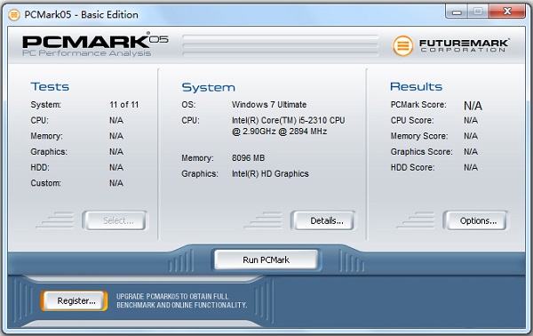 PCMark05PC官方版下载v1.2.0 Windows版