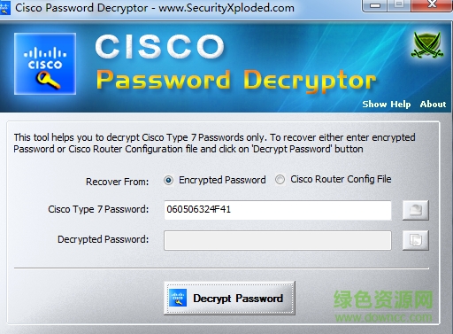 思科路由密码修改软件(Cisco Password Decryptor)下载v5.0 绿色版