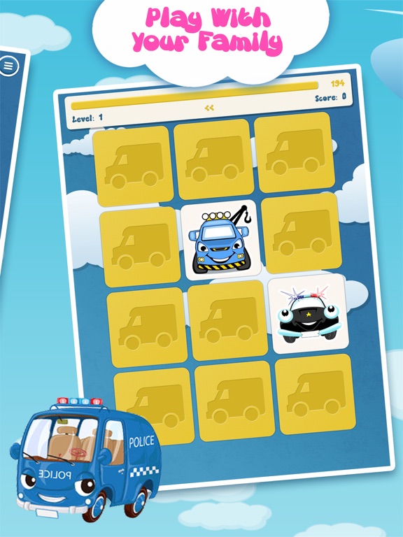 男孩记忆游戏：汽车