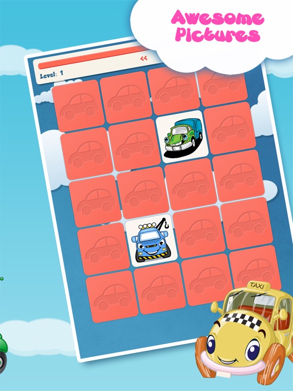 男孩记忆游戏：汽车