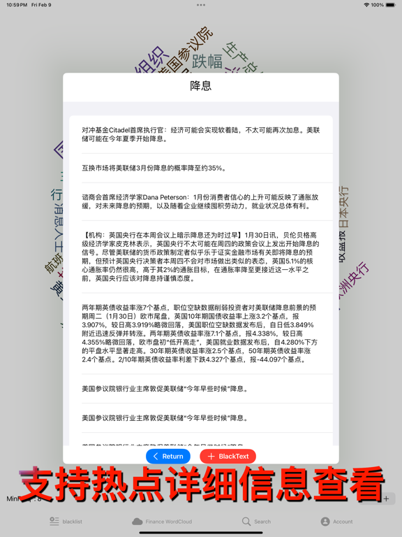 市场热点词云图