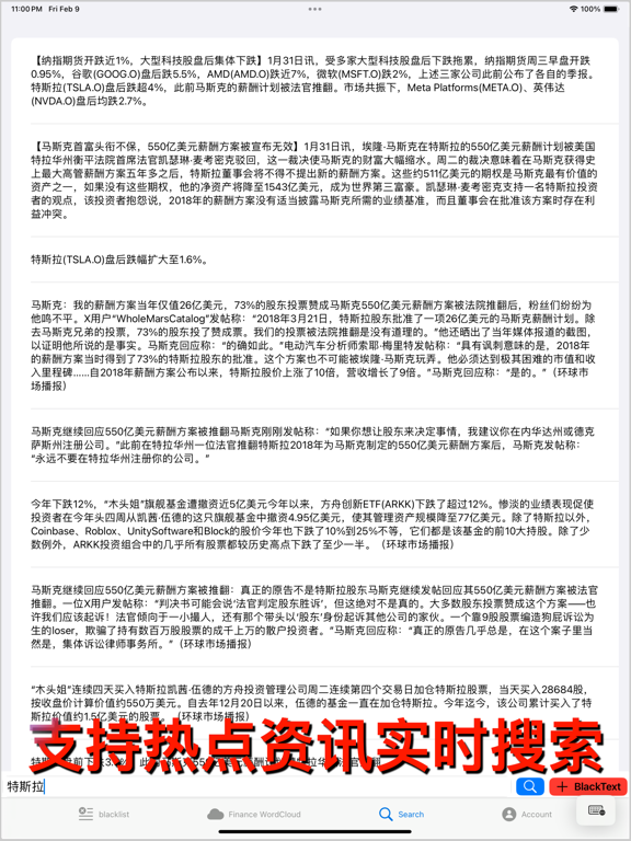 市场热点词云图