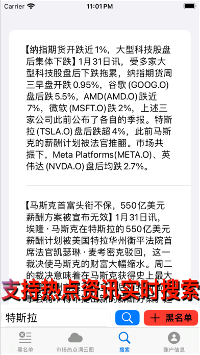 市场热点词云图