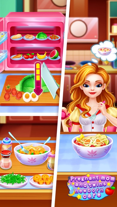 女生游戏：孕妇妈妈和双胞胎新生宝贝护理