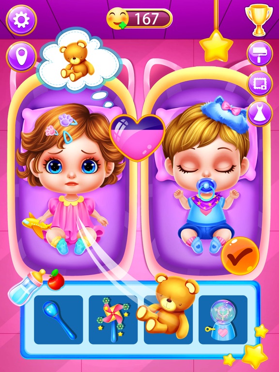 女生游戏：孕妇妈妈和双胞胎新生宝贝护理