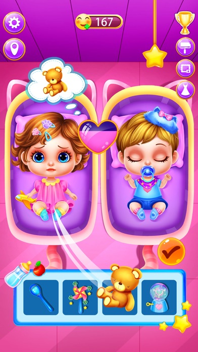 女生游戏：孕妇妈妈和双胞胎新生宝贝护理