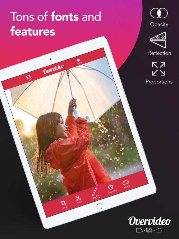 Over 视频：将文本和音乐添加到视频电影编辑器